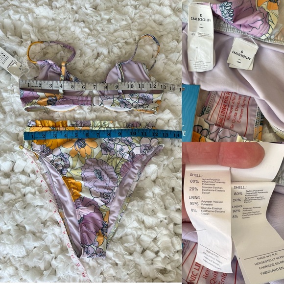 NWT Women's 2-Piece Swim Top & High Waist Bikini Bottoms Swimsuit set SIZE SMALL - Picture 16 of 17